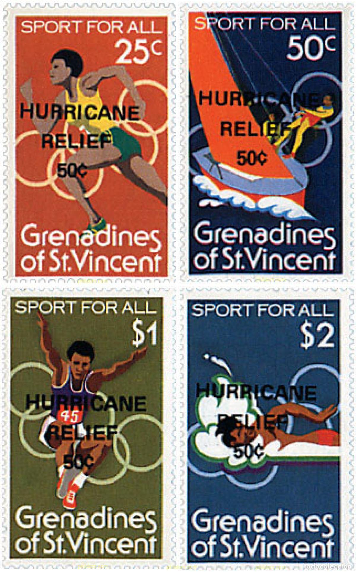 Sellos: 27030 MNH SAN VICENTE GRANADINAS 1980 PRO VICTIMAS DEL HURACAN ALLEN