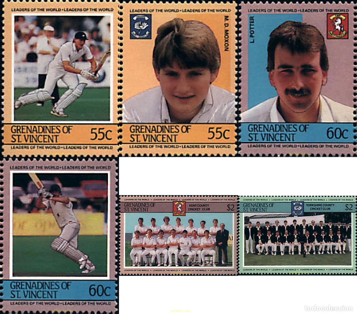 Timbres: 72182 MNH SAN VICENTE GRANADINAS 1985 JUGADORES DE CRICKET