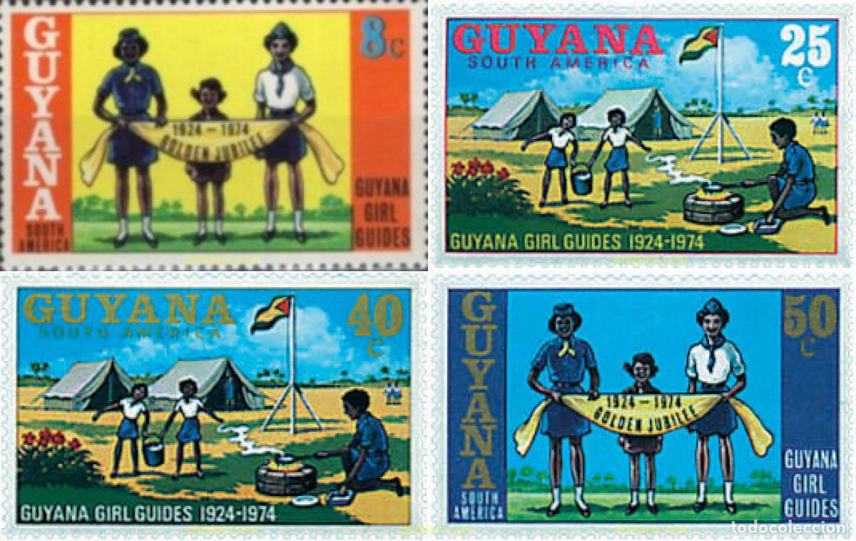 Sellos: 38672 MNH GUYANA 1974 JUBILEO DE ORO DEL ESCULTISMO FEMENINO