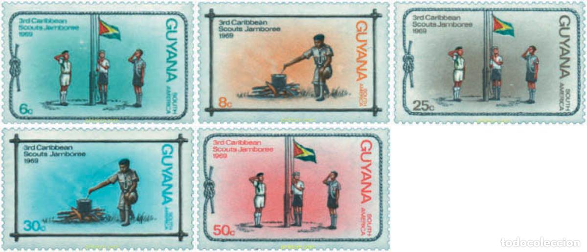 Sellos: 38810 MNH GUYANA 1969 3 JAMBOREE DEL CARIBE EN GEORGETOWN
