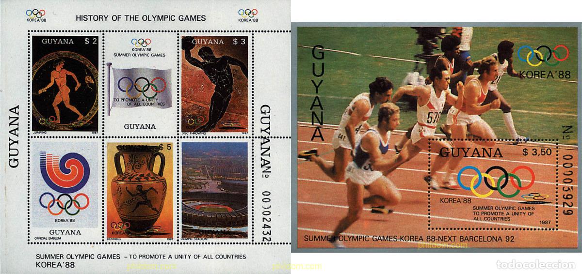 Sellos: 52582 MNH GUYANA 1987 24 JUEGOS OLIMPICOS VERANO SEUL 1988