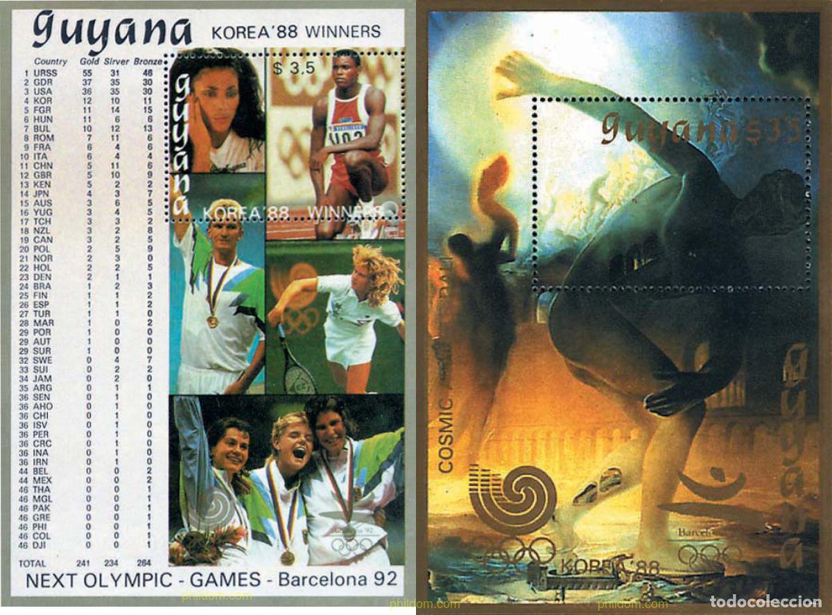 Sellos: 70950 MNH GUYANA 1989 24 JUEGOS OLIMPICOS VERANO SEUL 1988