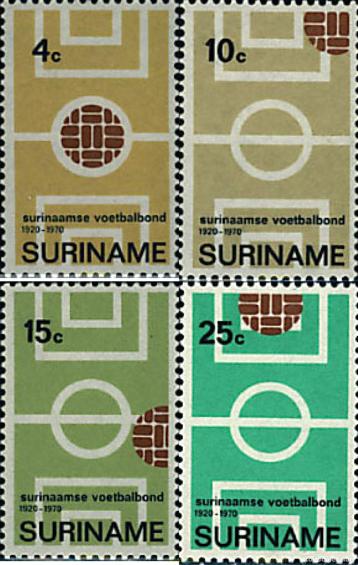 Sellos: 27091 MNH SURINAM 1970 50 ANIVERSARIO DE LA FEDERACION DE CLUBS DE FUTBOL