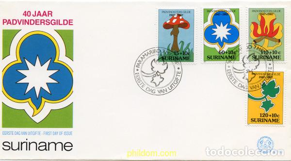 Sellos: 266139 MNH SURINAM 1987 40 ANIVERSARIO DEL ESCULTISMO FEMENINO EN SURINAM