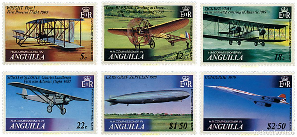 Sellos: 47127 MNH ANGUILLA 1979 PIONEROS DE LA AVIACION