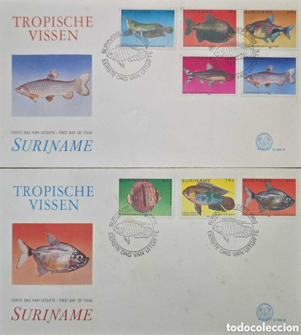 Sellos: CA)Suriname1980.(Specifically on September 17, 1980, as the postmarks indicate) First Day Cover (FDC