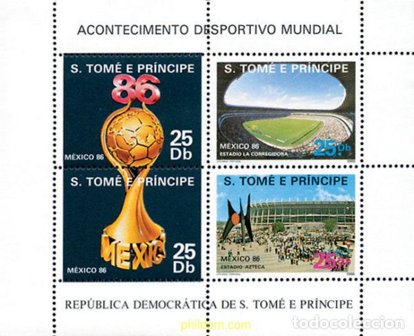 Sellos: 42065 MNH SANTO TOME Y PRINCIPE 1986 COPA DEL MUNDO DE FUTBOL. MEXICO-86