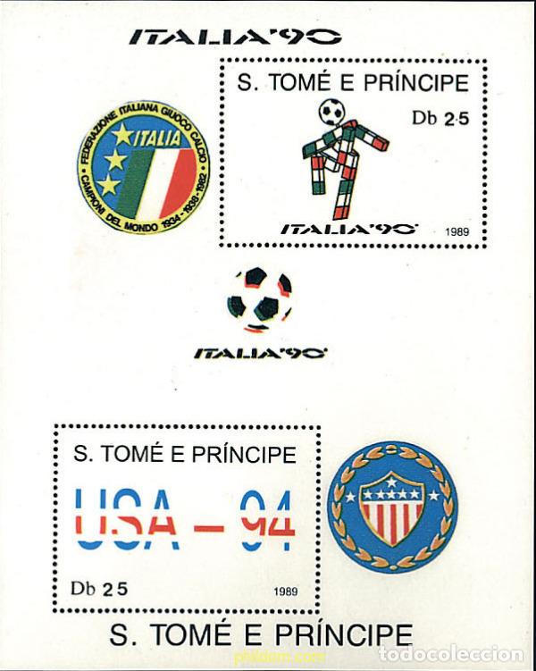 Sellos: 276378 MNH SANTO TOME Y PRINCIPE 1989 COPA DEL MUNDO DE FUTBOL. ITALIA-90