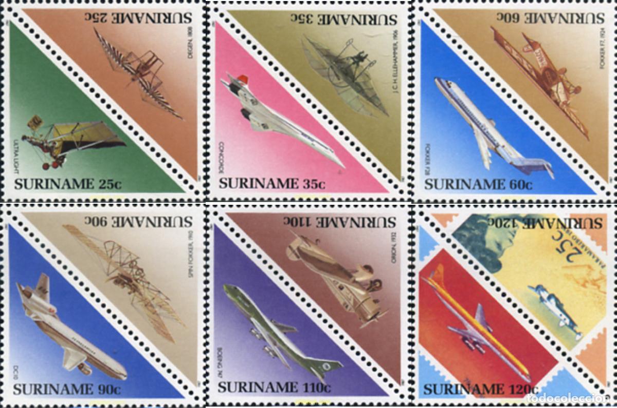 Sellos: 364909 MNH SURINAM 1987 AVIACION