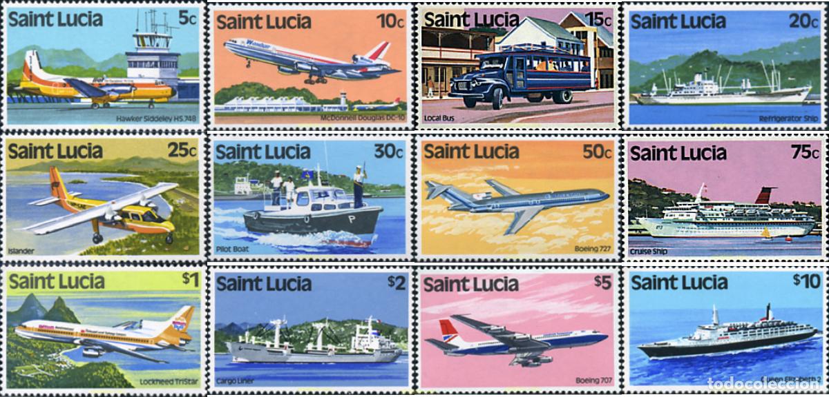 Sellos: 41610 MNH SANTA LUCIA 1980 MEDIOS DE TRANSPORTE