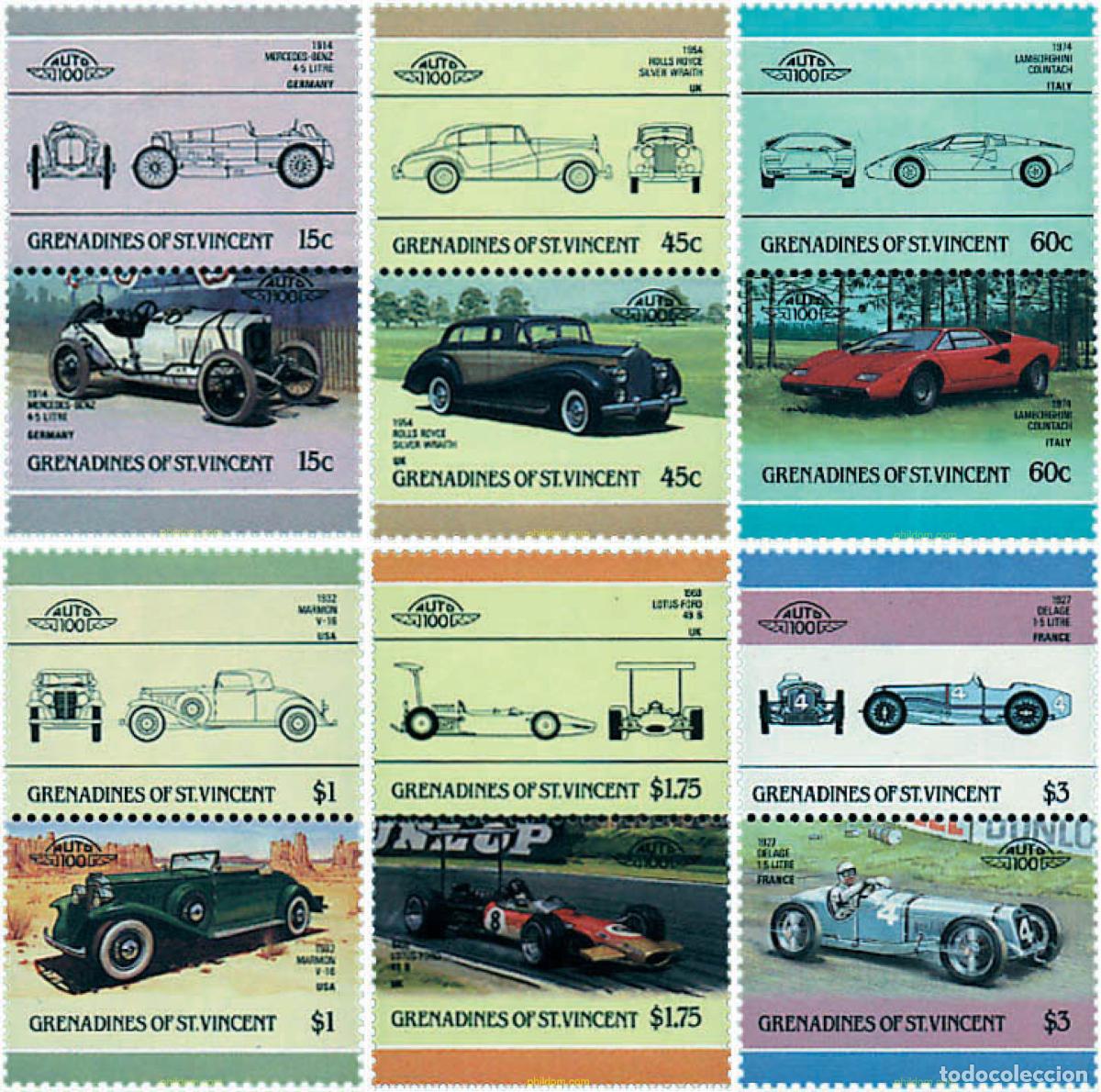 Sellos: 6842 MNH SAN VICENTE GRANADINAS 1986 AUTOMOVILES