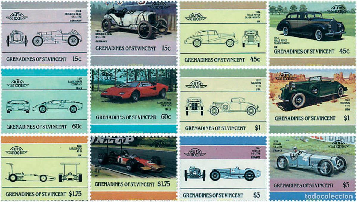 Sellos: 49213 MNH SAN VICENTE GRANADINAS 1986 AUTOMOVILES