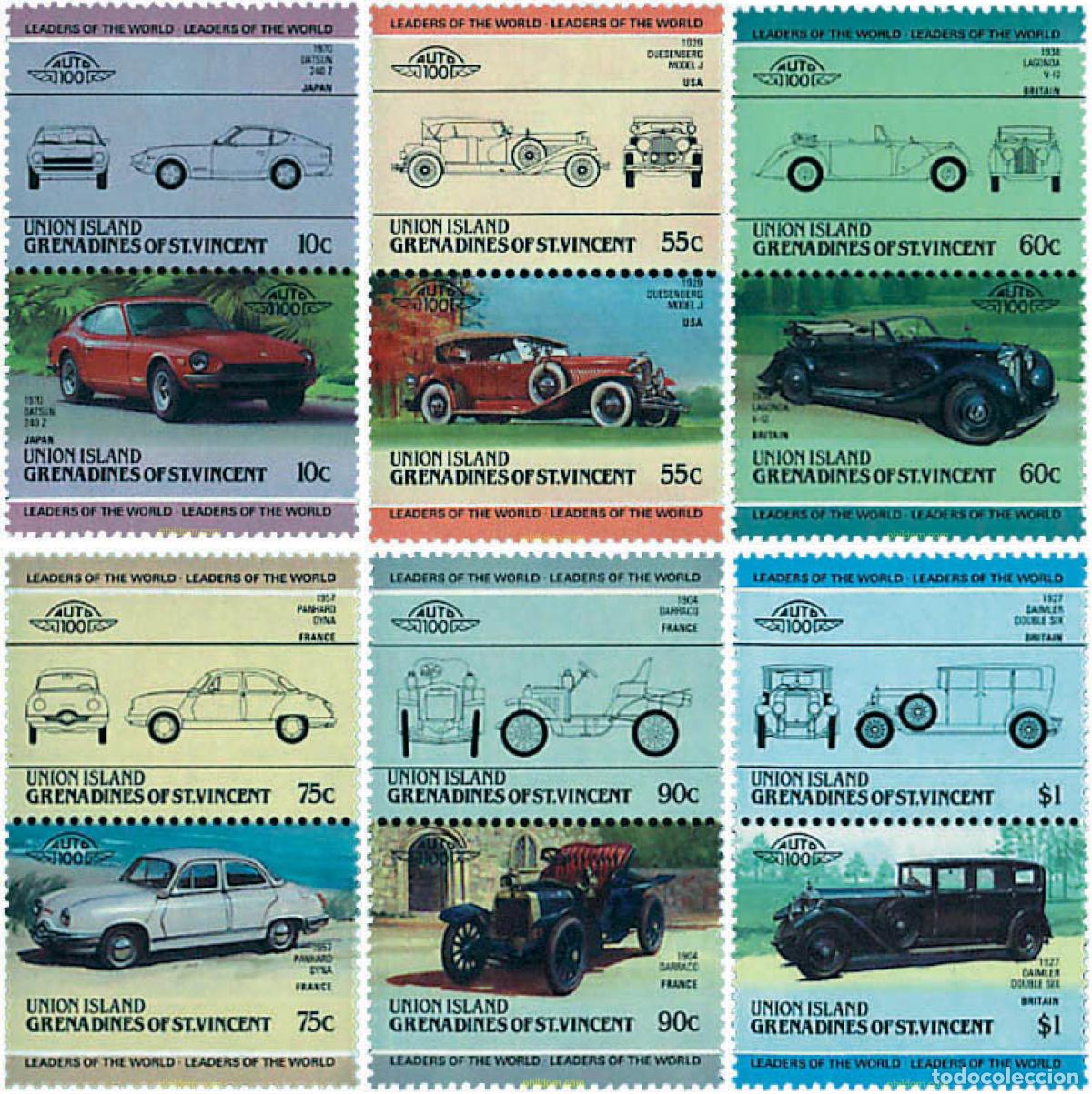 Sellos: 5846 MNH SAN VICENTE GRANADINAS. UNION ISLAND 1985 AUTOMOVILES