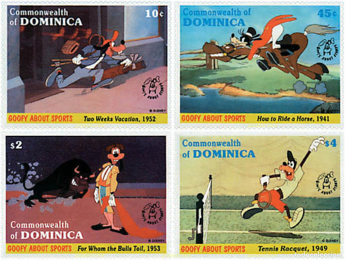 Sellos: 199422 MNH DOMINICA 1992 60 ANIVERSARIO DE GOOFY