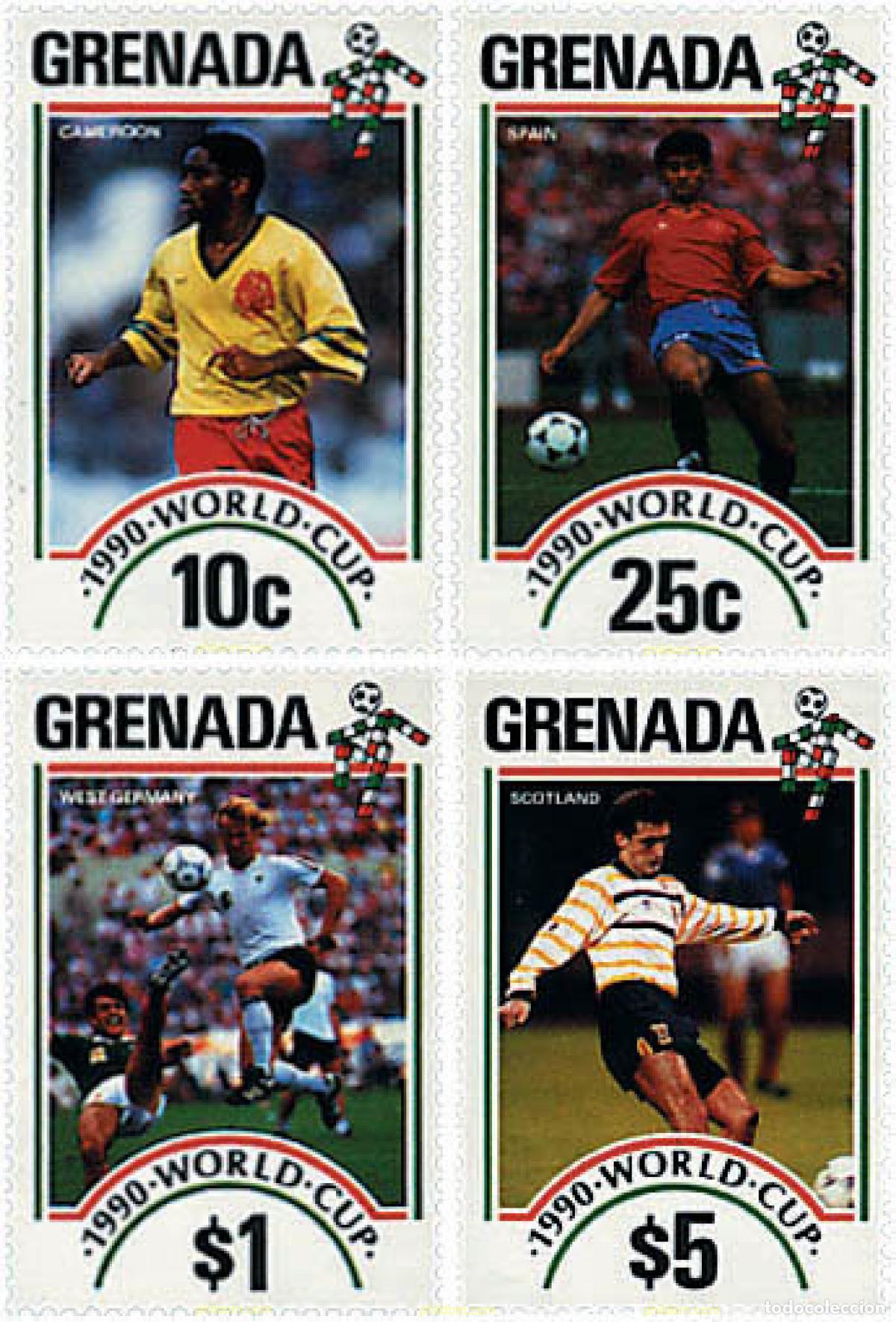 Sellos: 50122 MNH GRANADA 1990 COPA DEL MUNDO DE FUTBOL. ITALIA-90