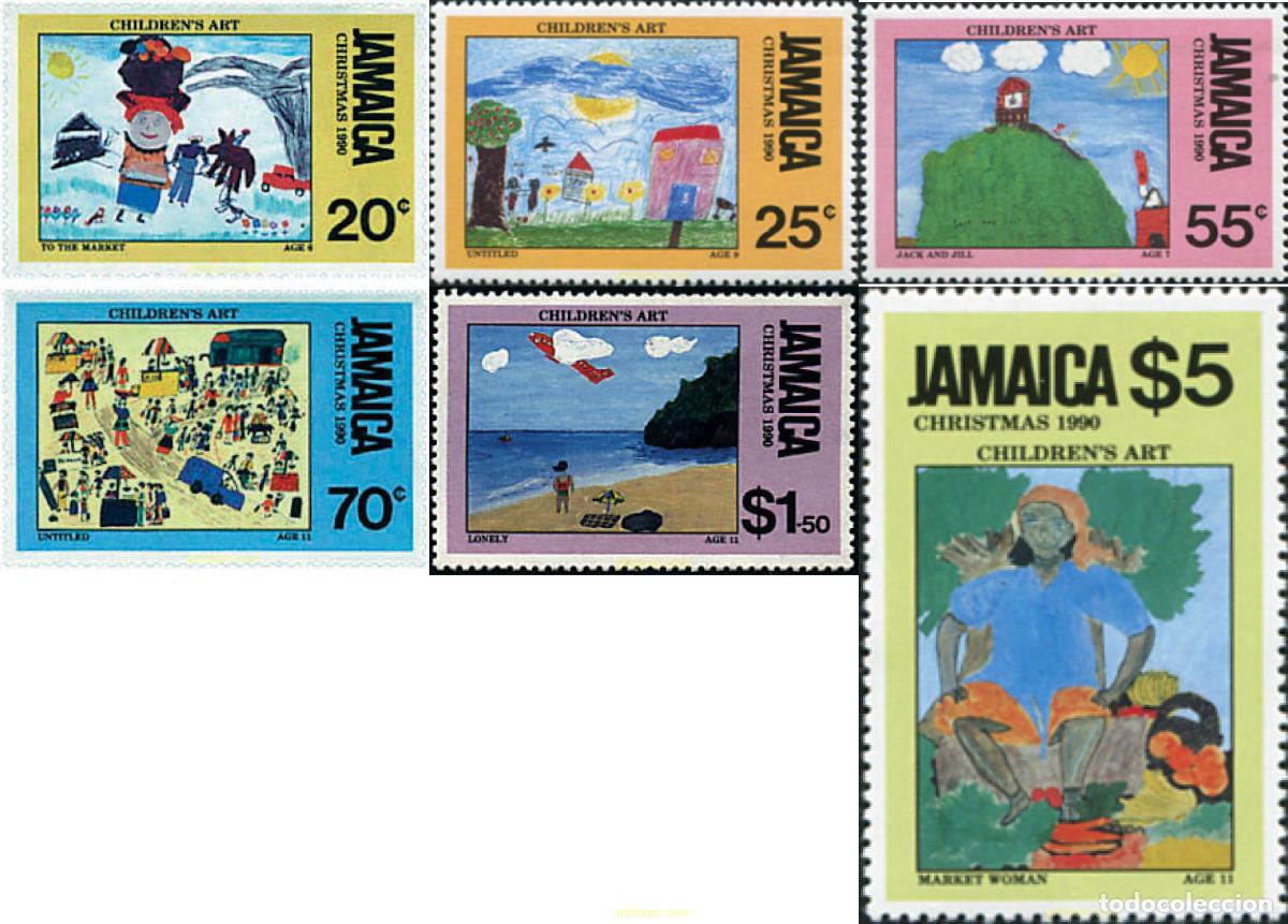 Sellos: 42357 MNH JAMAICA 1990 NAVIDAD. DIBUJOS INFANTILES