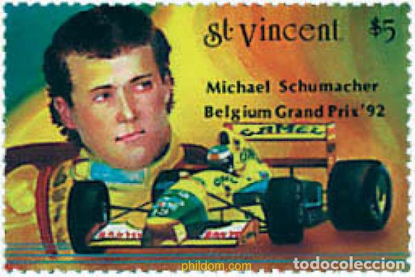 Sellos: 68486 MNH SAN VICENTE 1992 GRAN PREMIO DE BELGICA DE FORMULA 1