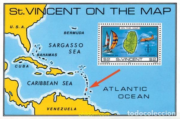 Sellos: 32000 MNH SAN VICENTE 1980 MAPAS DE LAS ISLAS