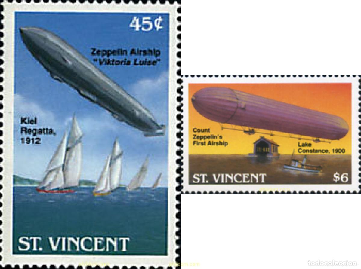 Sellos: 68488 MNH SAN VICENTE 1992 75 ANIVERSARIO DE LA MUERTE DE FERDINAND GRAF VON ZEPPELIN