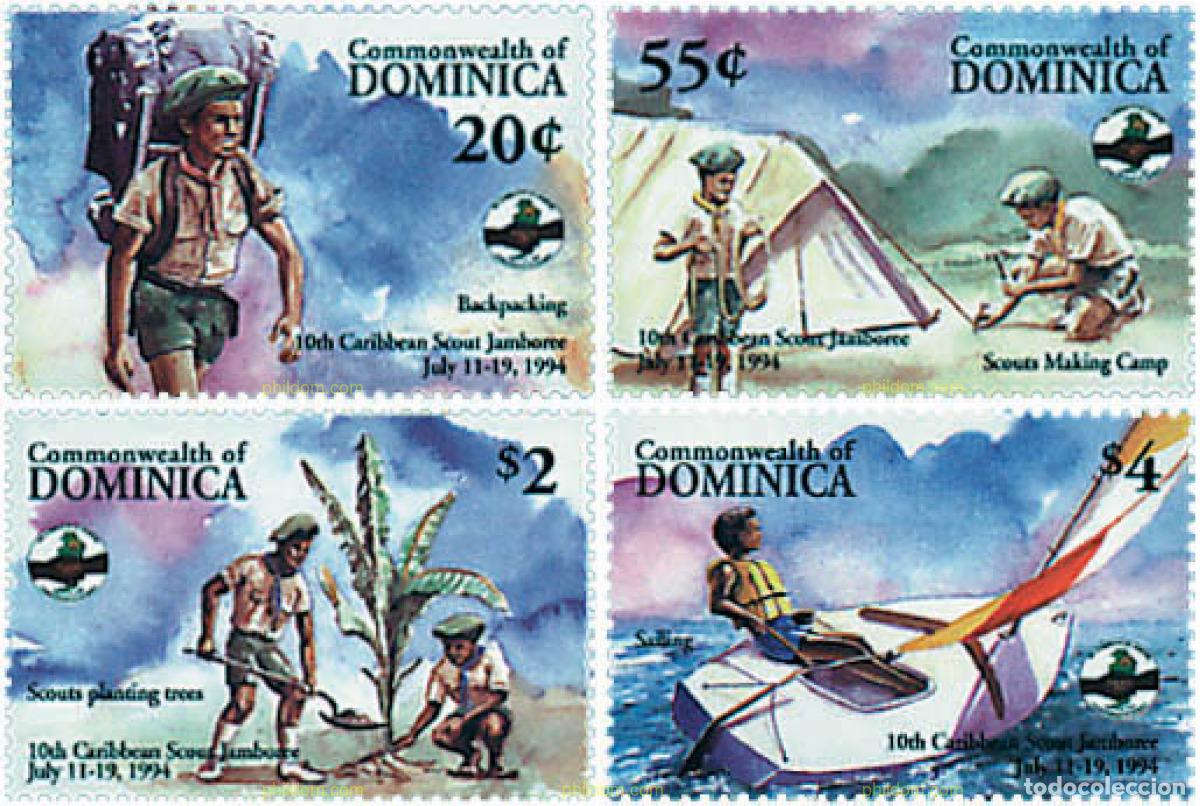 Sellos: 199377 MNH DOMINICA 1994 10 JAMBOREE EN EL CARIBE