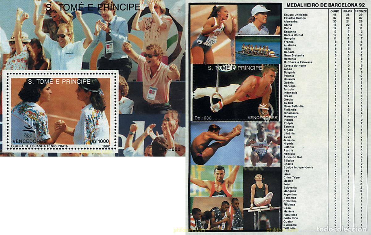 Sellos: 361143 MNH SANTO TOME Y PRINCIPE 1992 25 JUEGOS OLIMPICOS VERANO BARCELONA 1992