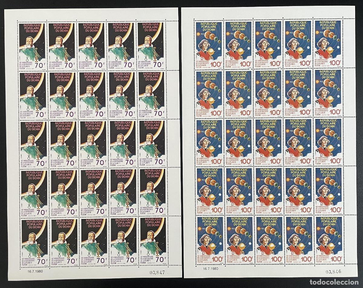 Sellos: La junta del aniversario YT 471-472 de Benin 1980 descubri&oacute; Pluto Espace Copernic