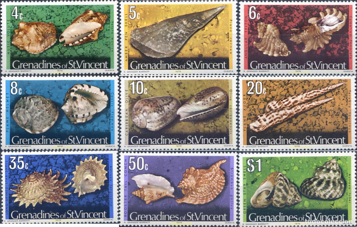 Sellos: 157925 MNH SAN VICENTE GRANADINAS 1974 CONCHAS