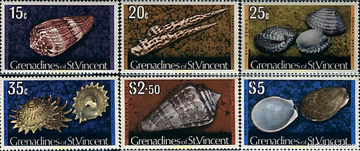 Sellos: 244759 MNH SAN VICENTE GRANADINAS 1974 CONCHAS