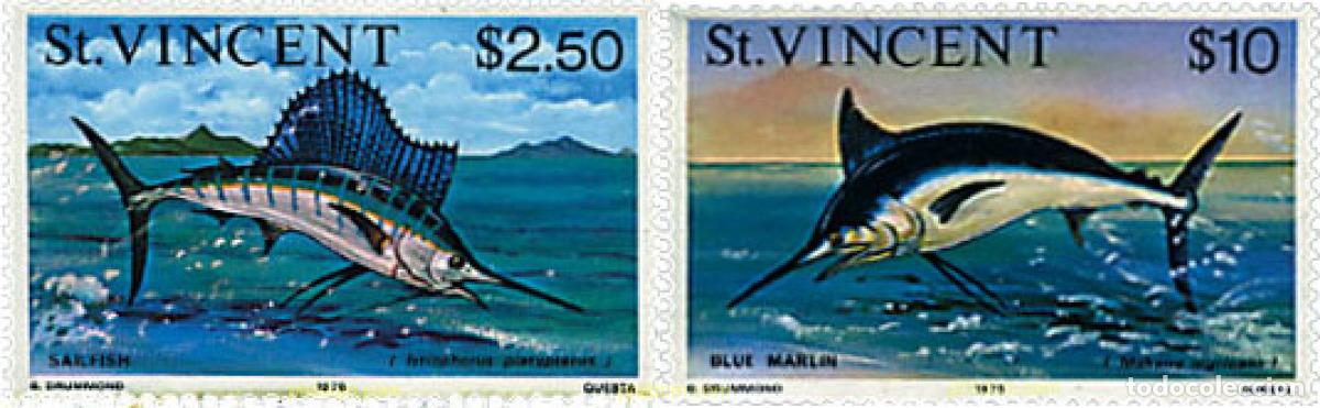 Sellos: 569541 MNH SAN VICENTE 1975 FAUNA MARINA