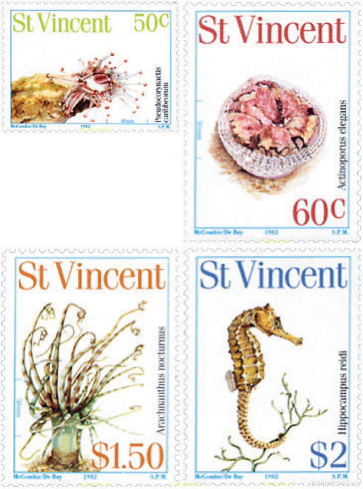 Sellos: 72126 MNH SAN VICENTE 1983 FAUNA MARINA