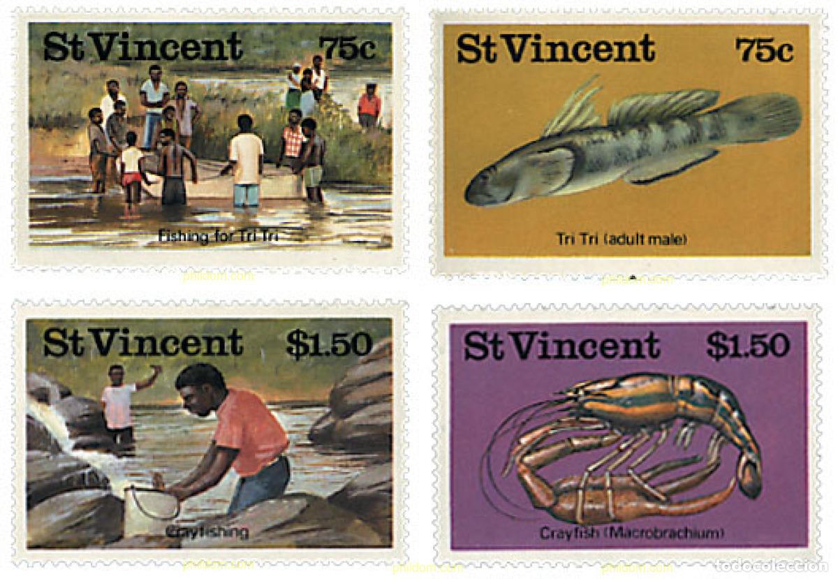 Sellos: 50698 MNH SAN VICENTE 1986 PESCA FLUVIAL