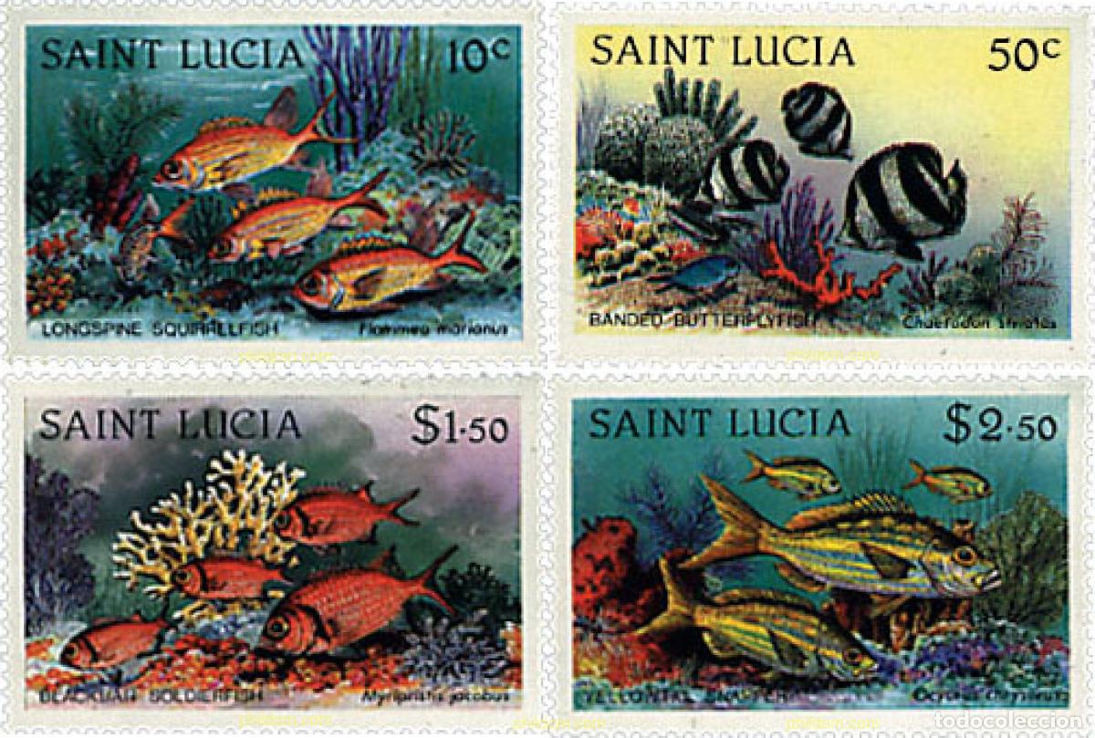 Sellos: 48733 MNH SANTA LUCIA 1983 PECES