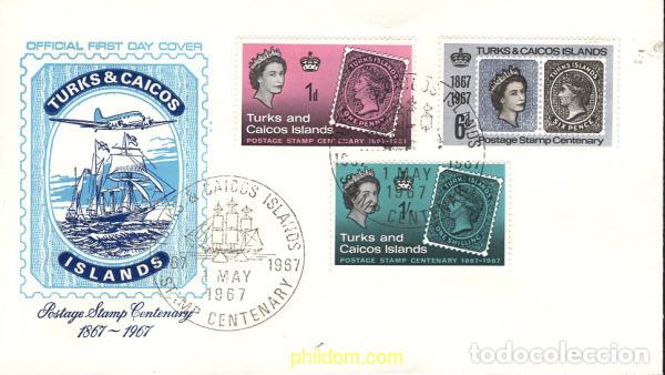 Sellos: 388366 MNH TURKS Y CAICOS 1967 CENTENARIO DEL SELLO DE LAS TURCAS