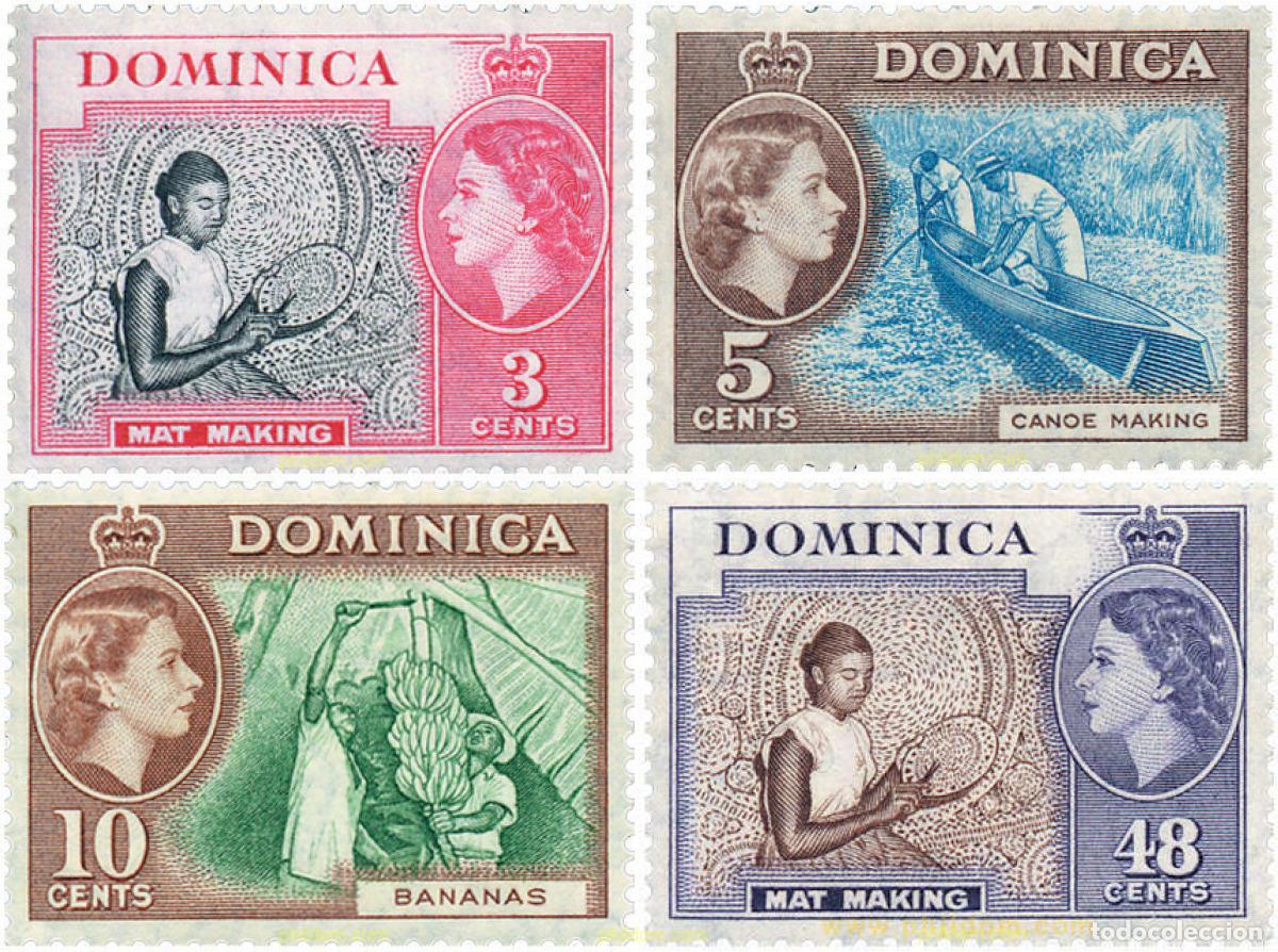 Sellos: 46692 HINGED DOMINICA 1957 MOTIVOS VARIOS