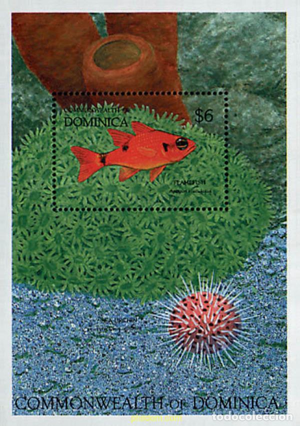 Sellos: 306807 MNH DOMINICA 1992 FAUNA MARINA DE LOS ARRECIFES DE DOMINICA