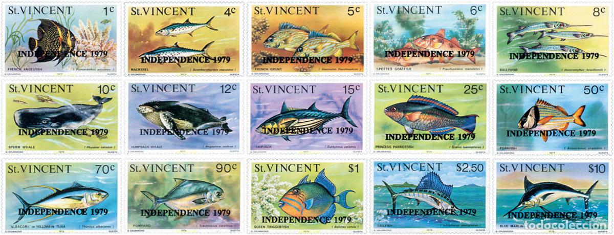 Sellos: 92789 MNH SAN VICENTE 1979 FAUNA MARINA