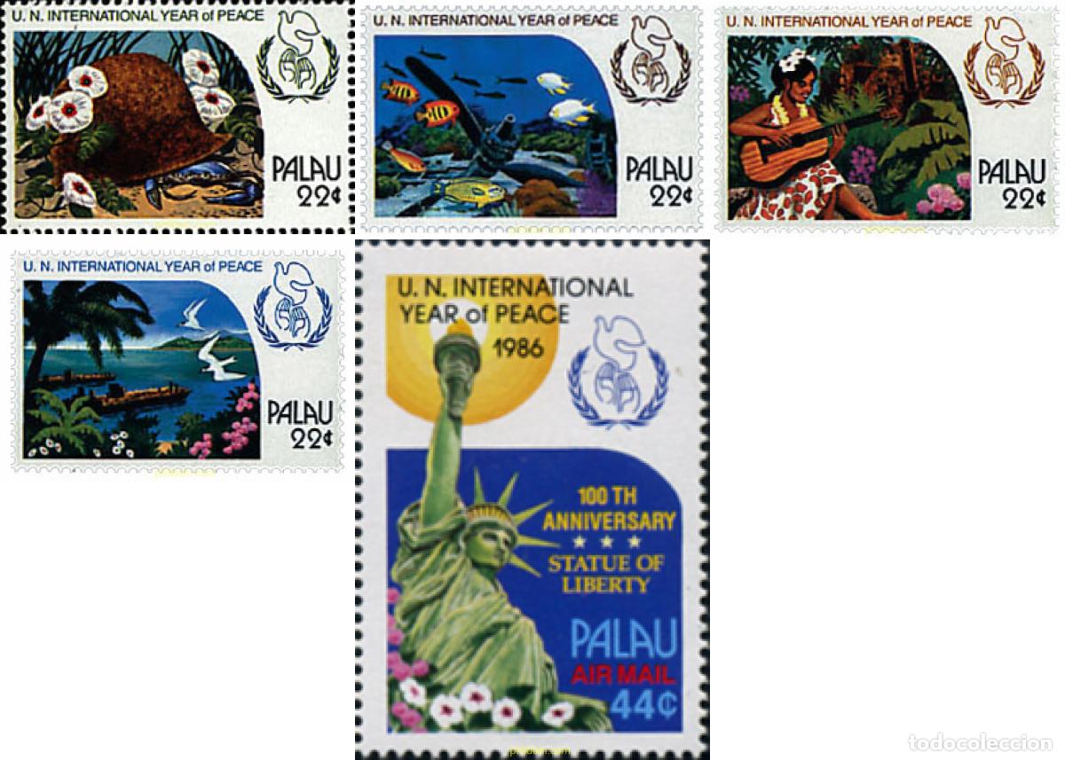 Sellos: 94070 MNH PALAU 1986 A&Ntilde;O INTERNACIONAL DE LA PAZ
