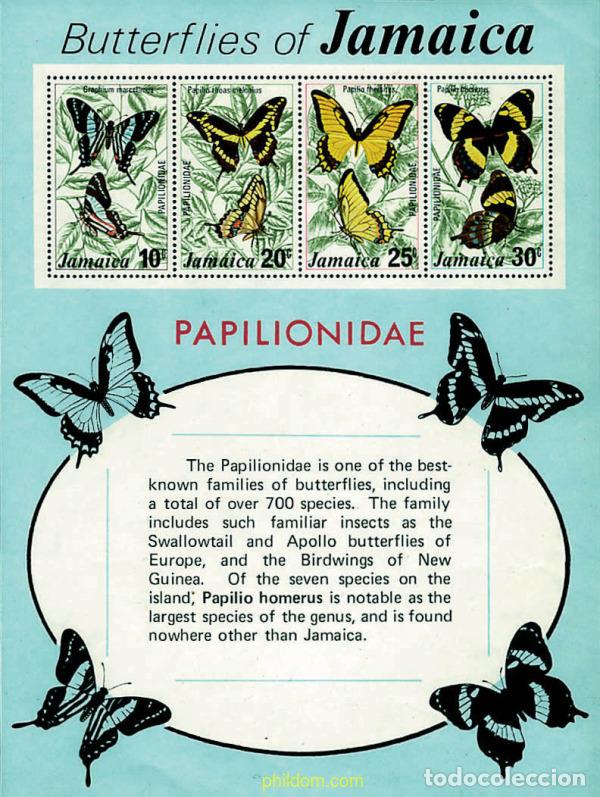 Sellos: 94877 MNH JAMAICA 1975 MARIPOSAS DE JAMAICA