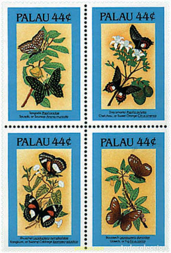 Sellos: 5511 MNH PALAU 1987 MARIPOSAS Y FLORES