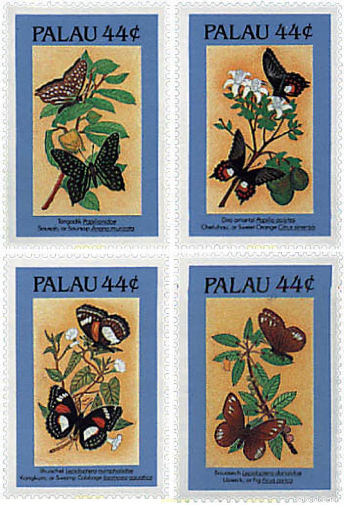 Sellos: 95991 MNH PALAU 1987 MARIPOSAS Y FLORES