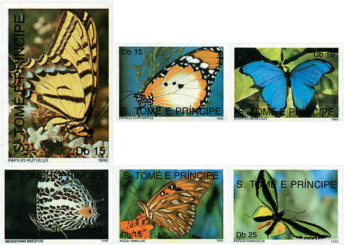 Sellos: 95059 MNH SANTO TOME Y PRINCIPE 1990 MARIPOSAS