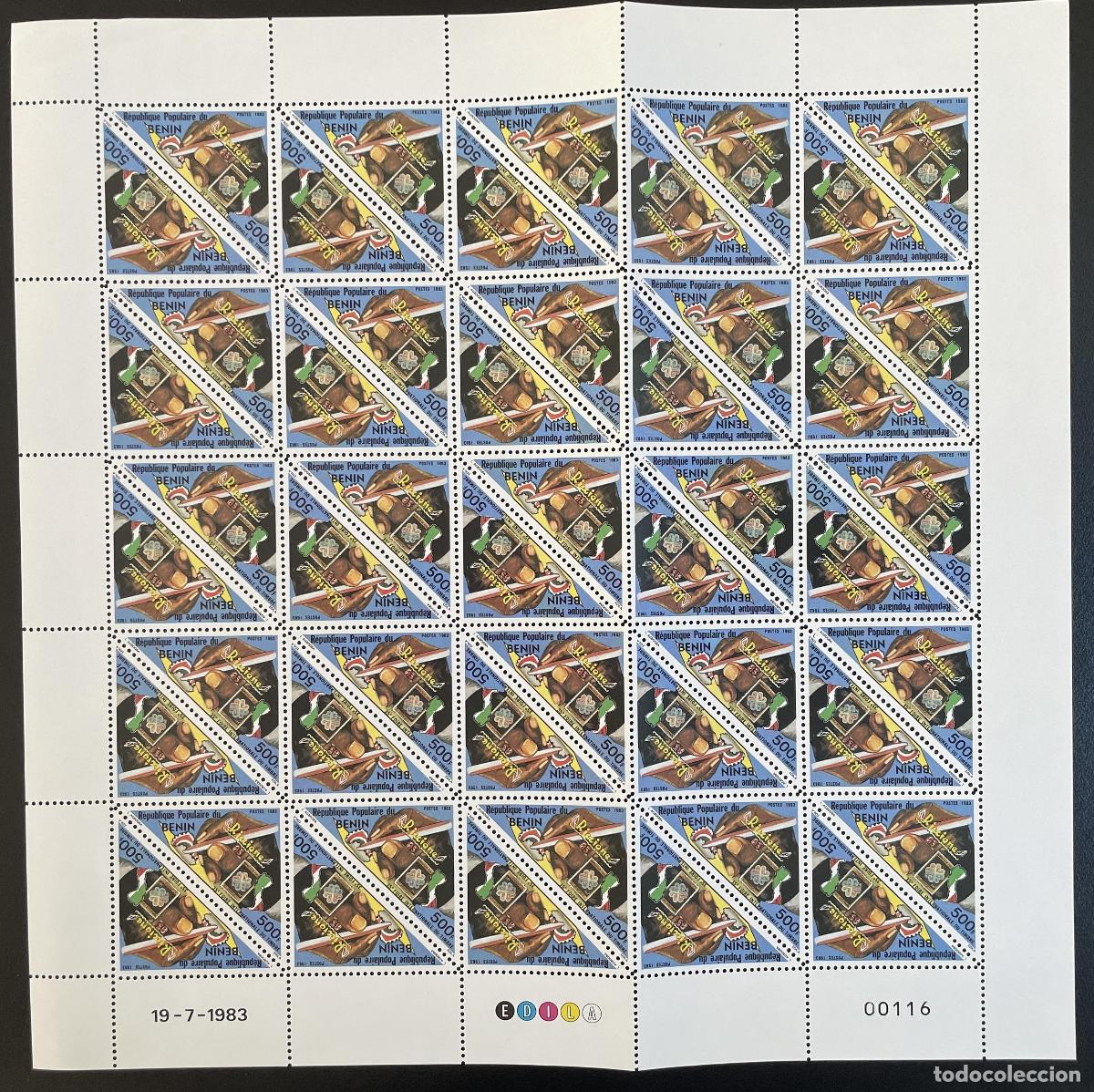 Sellos: Benin 1983 YT 565 placa Riccione Italia feria internacional de sellos exposici&oacute;n