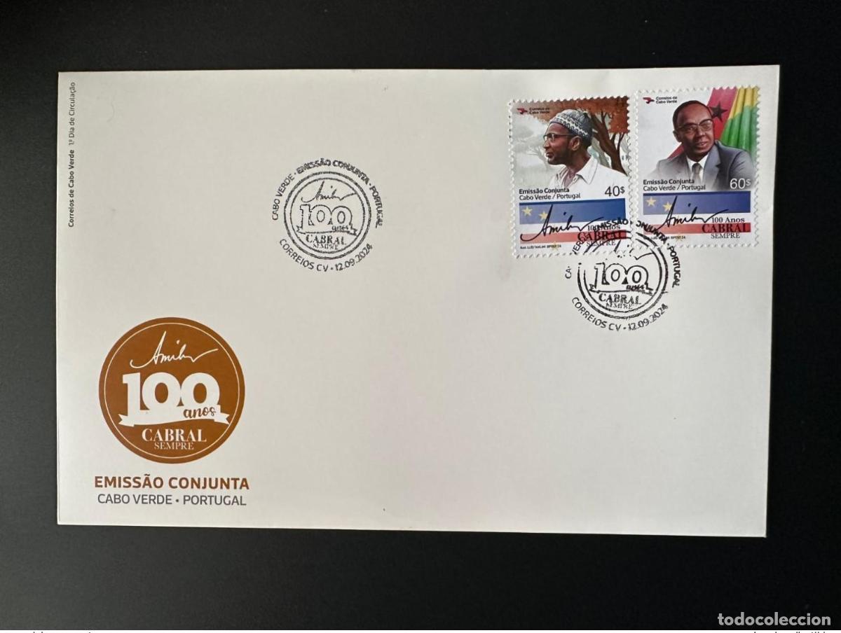Sellos: Cabo Verde 2024 Mi.? La FDC emite conjuntamente bandera de Portugal Amilcar Cabral
