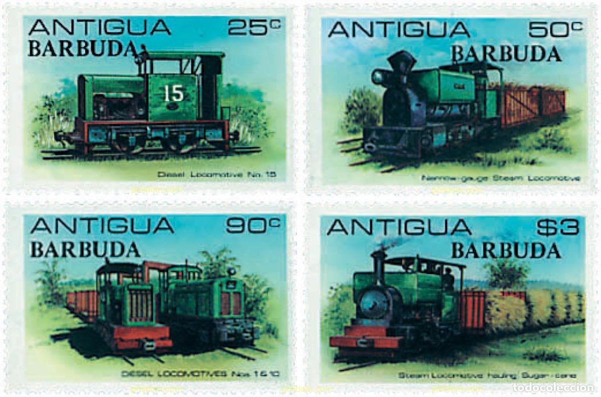 Sellos: 57359 MNH BARBUDA 1981 TREN INDUSTRIAL DE LA CA&Ntilde;A DE AZUCAR