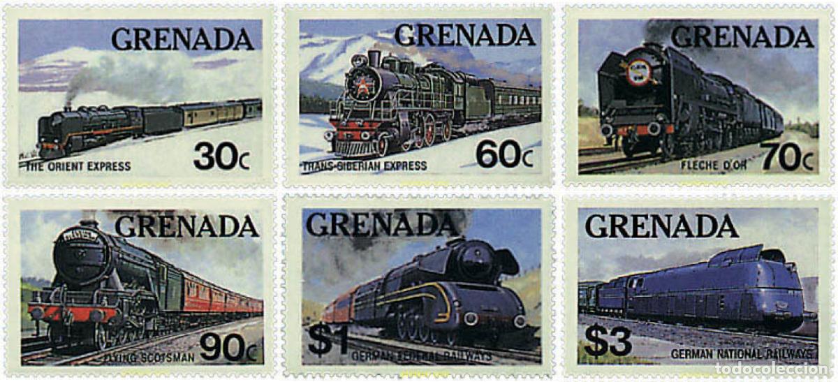 Sellos: 71985 MNH GRANADA 1982 LOS FERROCARRILES A TRAVES DEL MUNDO