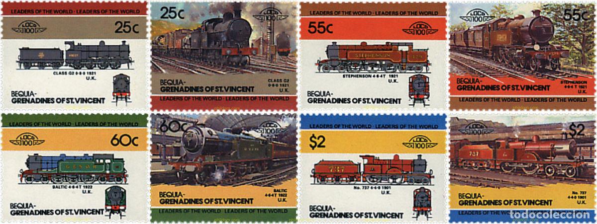 Sellos: 57390 MNH SAN VICENTE GRANADINAS. BEQUIA 1985 LOCOMOTORAS