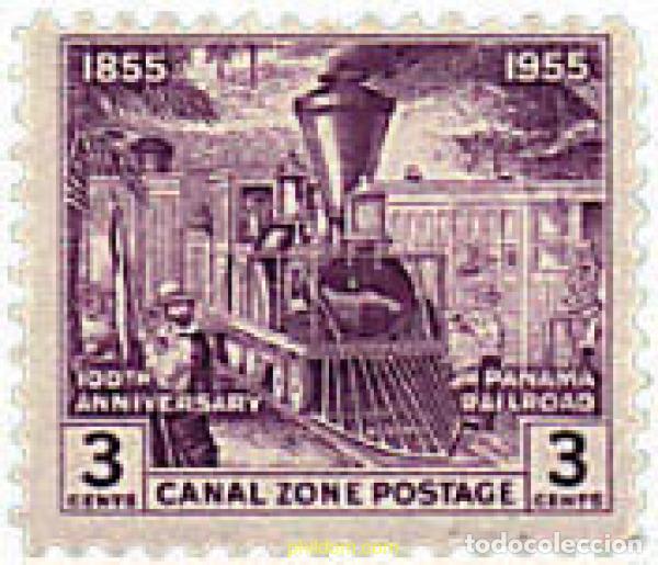 Sellos: 61257 MNH PANAMA. CANAL 1955 CENTENARIO DEL FERROCARRIL TRANSCONTINENTAL AMERICANO