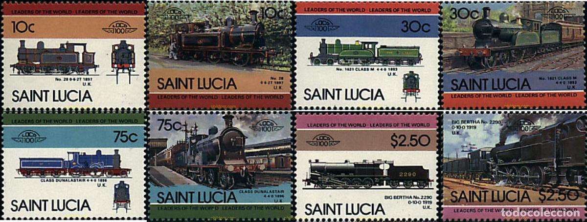 Sellos: 57899 MNH SANTA LUCIA 1985 LOCOMOTORAS