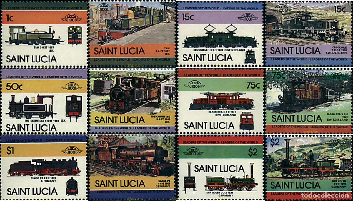 Sellos: 57897 MNH SANTA LUCIA 1984 LOCOMOTORAS