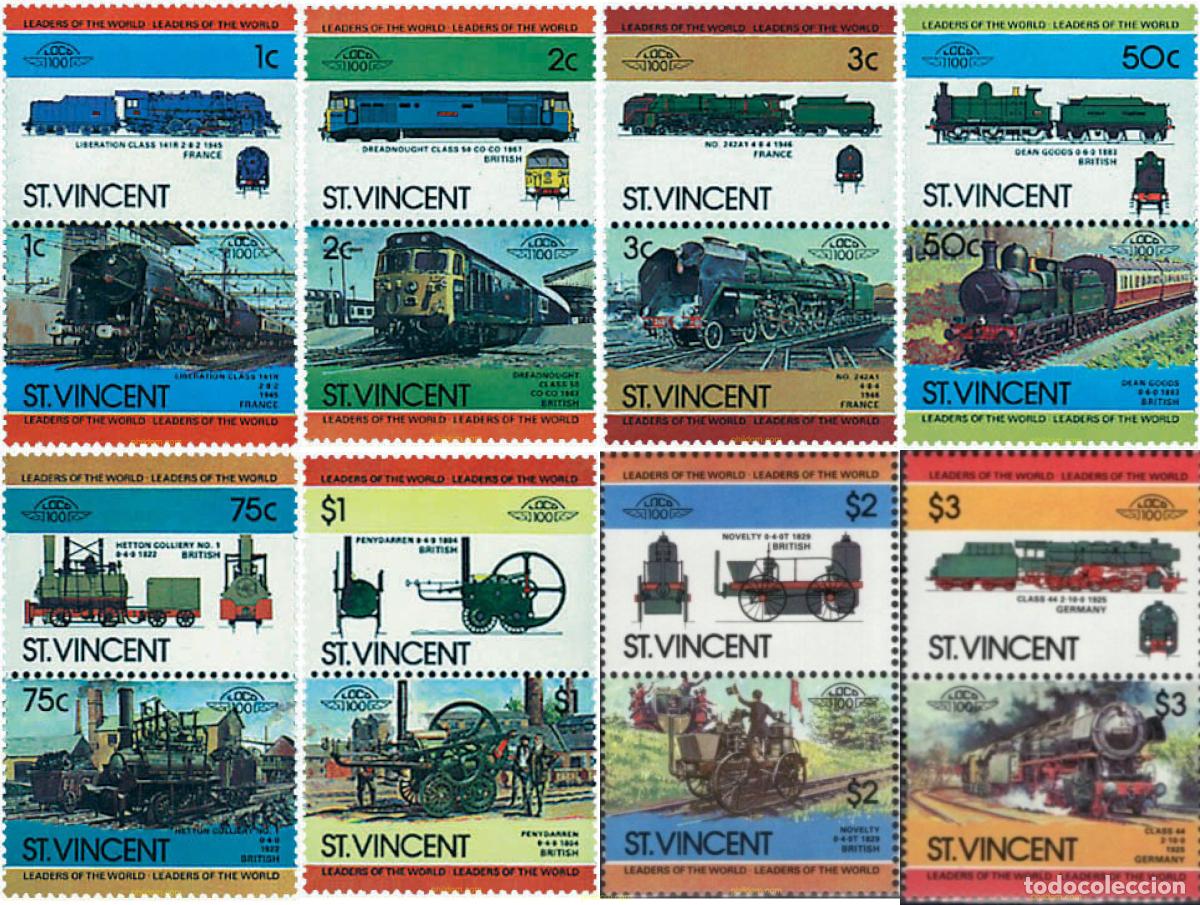 Sellos: 5883 MNH SAN VICENTE 1984 LOCOMOTORAS